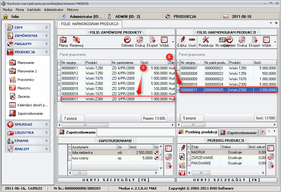 Ekran: Nowa ilość zaplanowana do produkcji 