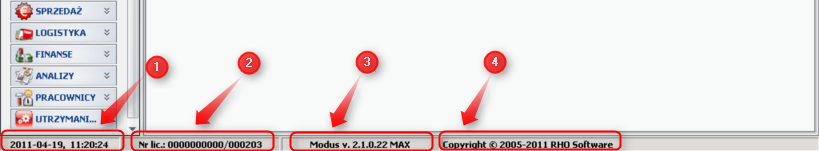 Ekran 3: Dolny pasek stanu