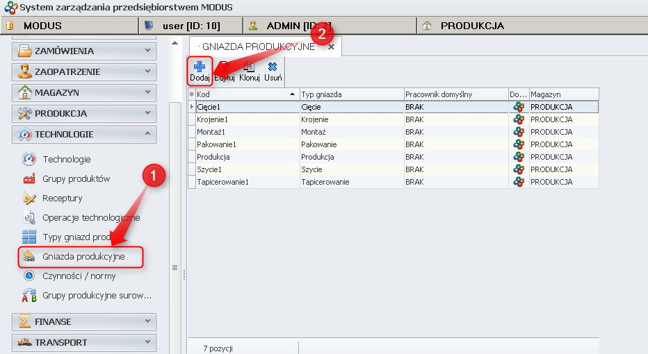 Dodawanie nowego gniazda