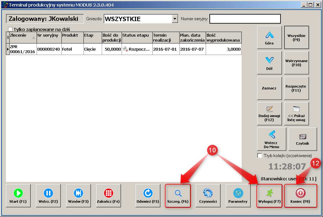 Ekran: Koniec pracy Ekran: Koniec pracy