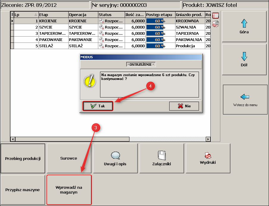 Ekran: Wprowadzenie ilości na magazyn