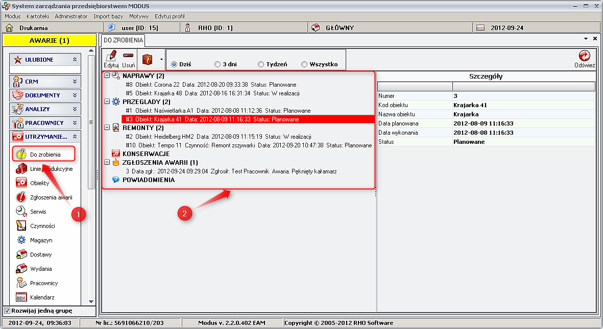 Ekran: Podmoduł "Do zrobienia"
