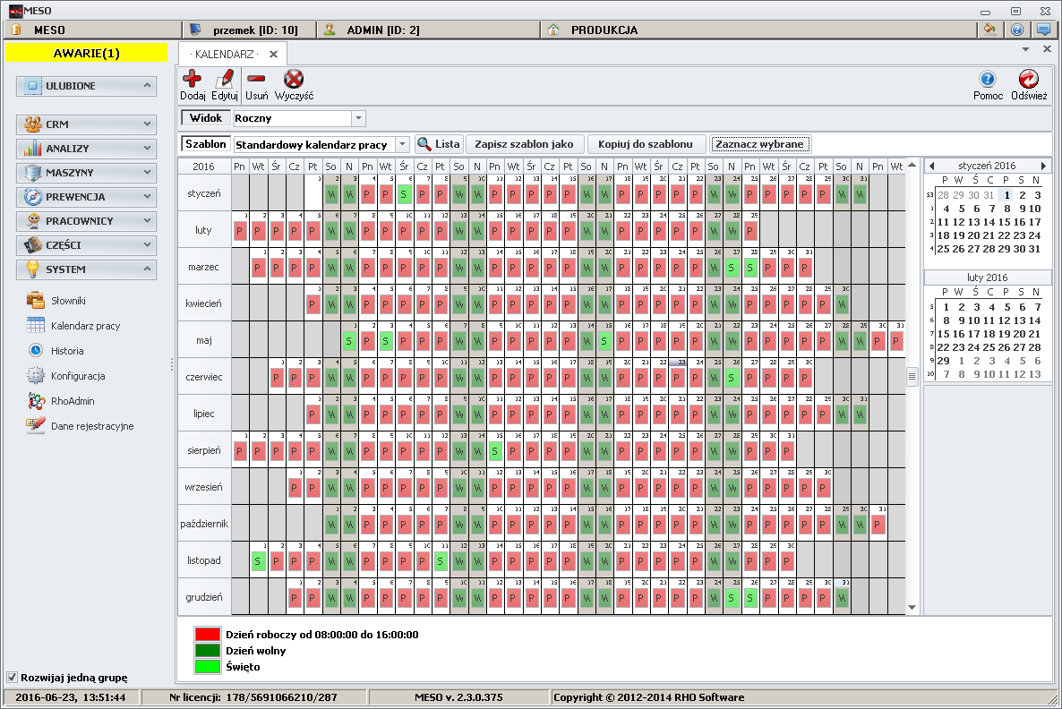 Ekran: Gotowy szablon 