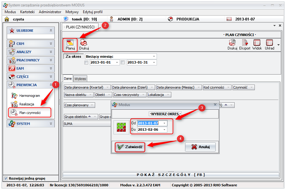 Planowanie przeglądów