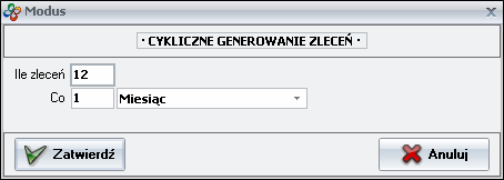 Określanie częstotliwości zlecenia cyklicznego