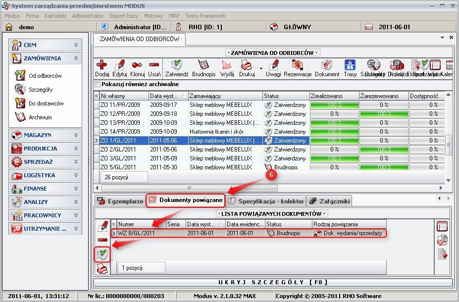 Ekran: Zatwierdzenie dokumentu wydania