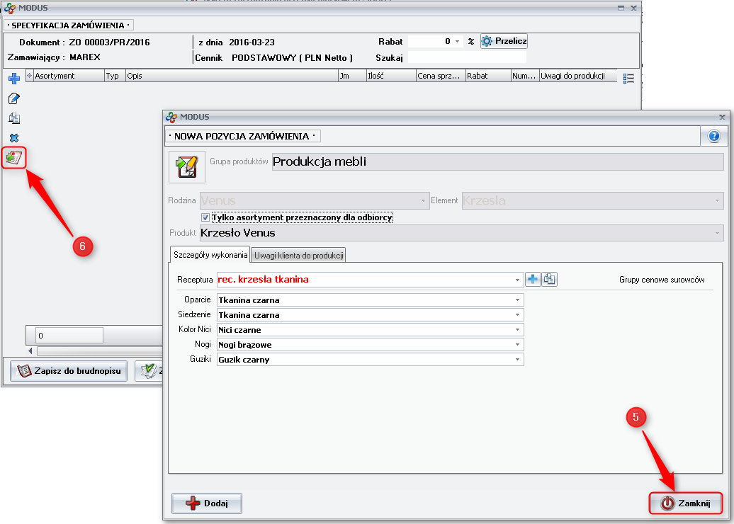 Ekran: Import pliku xls 