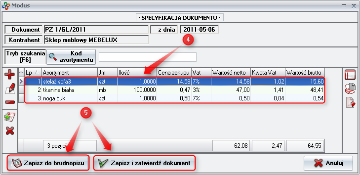Specyfikacja dokumentu PZ