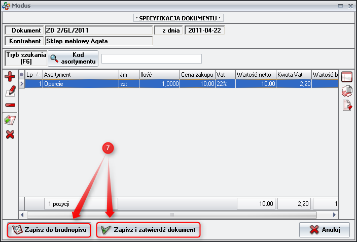 Ekran 4: Zapisanie dokumentu  