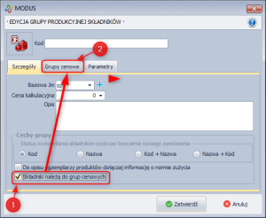 Interfejs grup cenowych Interfejs grup cenowych